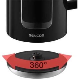 Sencor SWK 0951BK - Bouilloire électrique 1,7 litre 2200 W, inox, contrôle de température 40-100°C, écran LED, triple sécurité