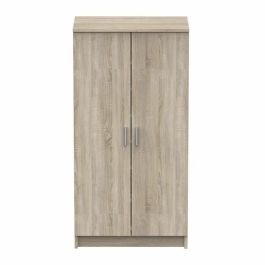 Dmora Meuble à chaussures moderne en chêne brossé et blanc perle - 2 portes, 6 étagères, jusqu'à 21 paires - L 54,6 cm