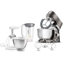 Sencor STM 7878BK Robot Pâtissier 1000 W, Bol Inox 4,5 L, 8 Vitesses, Éclairage LED, Accessoires Amovibles