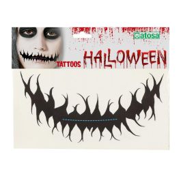 Accessoire Maquillage Halloween - Tattoo Bouche Squelette Effet 3D, Pour Déguisement Fantôme, Banshee ou Démon - Fêtes Costumées et Théâtre