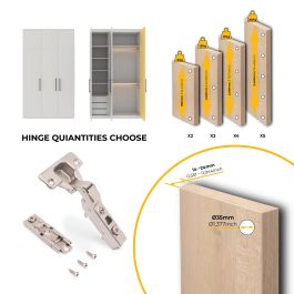 Emuca Lot de 20 charnières coudées X91 à fermeture amortie avec embases droite à visser, Hauteur 1, Acier, Nickelé