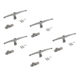 Emuca Lot de consoles pour 5 étagères en bois pour la structure Zero, planches non incluses, Zamak, Peint gris pierre