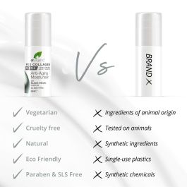 Dr. Organic Crème Anti-âge PRO COLLAGEN+ Perle Noire Hydratante avec Acide Hyaluronique et Biotine, 50 ml