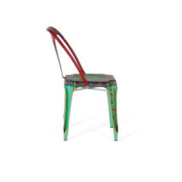 Giner y Colomer - Lot de 2 chaises métalliques peintes à la main - Multicolore - Design industriel - Dimensions (HxLxP) : 83 x 53 x 42 cm