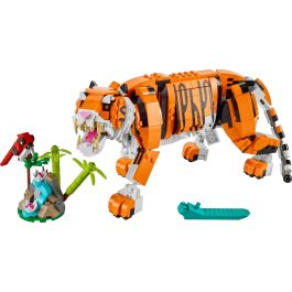 LEGO Creator 3-en-1 Su Majestad el Tigre 31129 Jouet Animal Tigre Panda Poisson pour Garçon et Fille dès 9 Ans