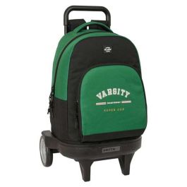 Cartable à roulettes BlackFit8 Varsity Noir Vert 33 x 45 x 22 cm