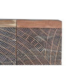 GINER Y COLOMER Buffet en Acacia et Métal Ton Naturel avec Détails Sculptés Main - 90x86x40 cm