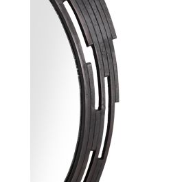 GINER Y COLOMER Miroir Décoratif Rond avec Cadre Plat en Métal Aluminium Ajouré - Style Vieilli Bronzé