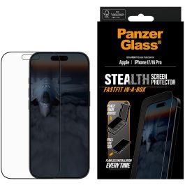 PanzerGlass Stealth Screen Protector w. Black Frame iPhone 17 | iPhone 16 Pro | Ultra-Wide Fit w. Fastfit in-a-box