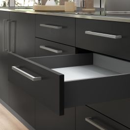 Emuca Tiroir extérieur Vertex 40kg, hauteur 93mm, profondeur 450mm, Acier, Gris antracite