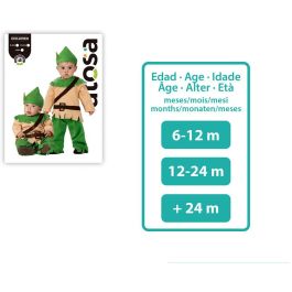 Déguisement Bébé Lutin ou Robin des Bois 3 Pièces - Pantalon, Chemise et Chapeau Vert Brun - Taille 6-12 Mois