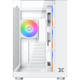 Xigmatek Aqua Compact Arctic Blanc - Boîtier PC Cube avec 4 Ventilateurs A-RGB 120mm, Panneaux en Verre Trempé, Format ATX, Ports USB 3.0 et HD Audio