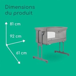 BEBECONFORT AMARA, Cododo, pliant, 2 en 1, Berceau confortable, 4 roues, pliage rapide, 0-6mois,0 a 9kg, tinted graphite