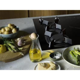 Electrolux Plaque de cuisson mixte gaz et induction KDI640713K 4 foyers (2 induction, 2 gaz) Noir 59 x 52 cm avec brûleurs Vertical Flame et sécurité enfants