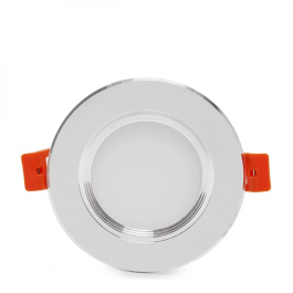 Downlight LED 5W 400Lm 6000K Aro Plateado 40.000H [PCE-DL5W-P-CW]
