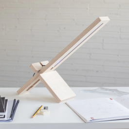 Delamp DBO-DELAMP Lampe de Table en Bois LED Dimmable Blanc Chaud