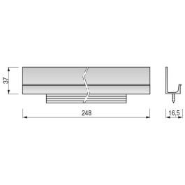 Poignée de porte à encastrer VIEFE Jey Effet Inox Long 247mm