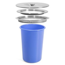 HERRAJES ALK Poubelle Built-Adaro 1x8L Inox avec Couvercle Inox SS201