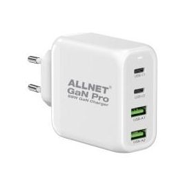 Z ALLNET Ersatznetzteil QC USB-C PD GaN Netzteil Power Supply68Watt 2x USB Typ-A QC 2x USB Typ-C**EU PLUG**