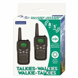 Lexibook Walkie-Talkie Noir Portée 8 km avec Fonction Monitor et Lampe Torche Intégrée