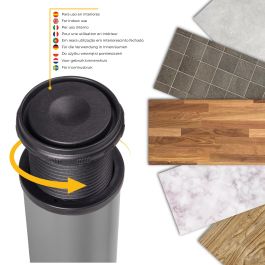 Emuca Lot de 4 pieds de table, diamètre 60mm, H 830mm, Acier, Peint en aluminium