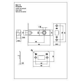 AMIG Picaporte Tubu C/Rec Nº12/45Mm. Cuero Cuadradillo 8Mm Frente 67X26Mm