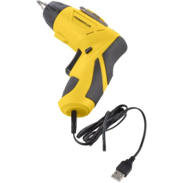 Powerplus Tournevis POWX00406 4 V avec Eclairage LED, Poignée Ajustable 2 Positions et Porte-embout Magnétique HEX - Léger et Compact pour Bricolage