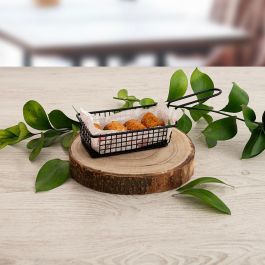 Cesta Rectangular Metal Gastro Black Quid 16x10,5x5,5 cm (24 Unidades)