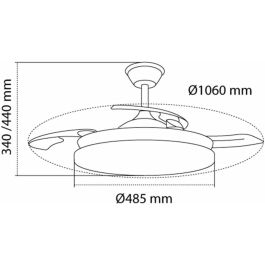 Ventilateur de Plafond avec Lumière CristalRecord Blanc 72 W (3000 K) (4000 K)