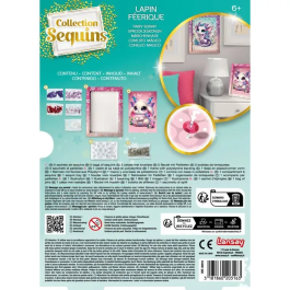 Lansay Kit Loisir Créatif Collection Sequins Féerique - Lapin, Illustration à Piquer, Cadre Déco, À Partir de 6 Ans