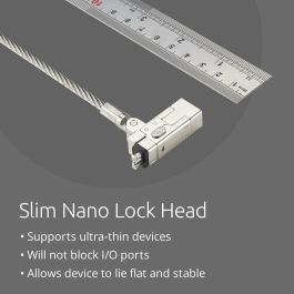 Kensington Câble de sécurité Slim NanoSaver 2.0 à clé, 1,83 m, Nano, Argent, Acier inoxydable