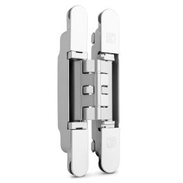 Koblenz Charnière Cachée K2460 pour Portes en Bois - Zamak et Acier Inoxydable - Finitions Noir, Or, Chrome Satiné, Chrome Brossé