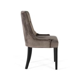 GINER Y COLOMER Lot de 2 chaises rembourrées en simili velours polyester et bois, couleur anthracite (93x57x62 cm)