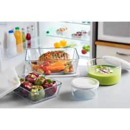 Récipient de Conservation des Aliments Pyrex Blanc Noir Transparent Clear Rectangulaire
