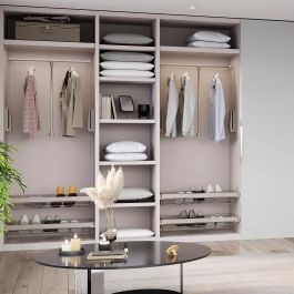 Emuca Penderie rabattable pour armoire Hang, 450 - 600, Peint gris pierre, Acier et Plastique.