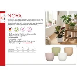 Deroma Pot de fleurs rond 7 Litres Ø 24 cm Vert - Design contemporain pour intérieur et extérieur