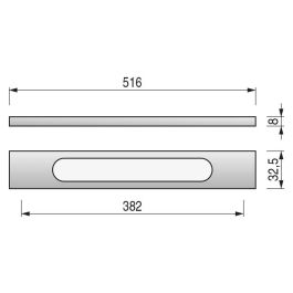 HERRAJES ALK Poignée Keizo Titane Aluminium Distances 382