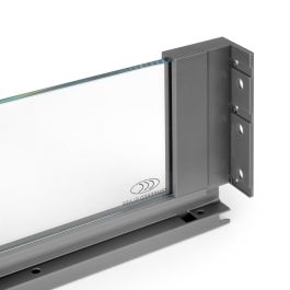 Emuca Tiroir Extérieur Vertex 40kg côtés en verre 131mm de haut, 450mm de profondeur, Acier & Aluminium et Verre, Gris Anthracite