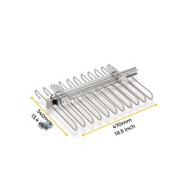 Emuca Porte-pantalons extractible, 11 tiges, guides d'extraction totale, Acier, Peint gris pierre