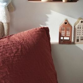 Today 123670 Parure de lit 2 personnes 240x220cm Gaze de coton unie Terracotta