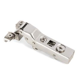 HERRAJES ALK Bisagra Clip CAM 105° pour portes profil aluminium, Codo Acodado, Nickel, Fermeture Amortiguée