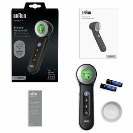 Braun BNT 400 BK - Thermomètre frontal sans contact, mesure la température corporelle et de surface, écran LCD rétroéclairé, adapté aux nouveau-nés