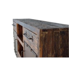 GINER Y COLOMER Buffet en Bois Récupéré et Métal, 3 Tiroirs 2 Portes, Dimensions 180 x 90 x 40 cm, Capacité 0,84 m³, Finition Naturelle et Oxydée, Mueble Artesanal Unique