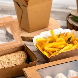 Blister 500 Tapas para Recipiente Cartón Nat Bio Paperlynen 19x14 cm Para Recipiente 1,053 L