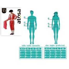 Déguisement de Torero Rouge Adulte Homme, 5 Pièces (Montera, Veste, Chemise, Pantalon, Ceinture, Cravate) Taille XXL en Polyester