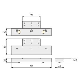 Q&Q Pata Metal Altaria L225 Cromo 40x20mm