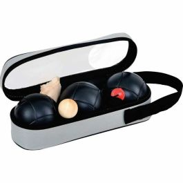 K Ro Space Petanca Triplete 3 Boules Noires Diamètre 73mm Acier Durci avec Cochonnet, Mètre, Sac Polyester et Chiffon Microfibre
