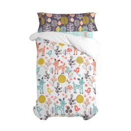 Parure de couette HappyFriday Moshi Moshi Woodland Multicouleur Lit 1 persone 2 Pièces
