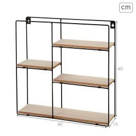 Étagère Max Home Fer Bois MDF 40 x 40 x 10 cm (6 Unités)
