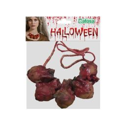Collier Terrifiant aux Yeux et Restes Humains 35 cm - Accessoire d'Halloween et Costume Horreur